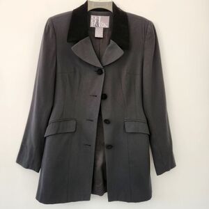 Oleg Cassini Charcoal Jacket with Black Collar